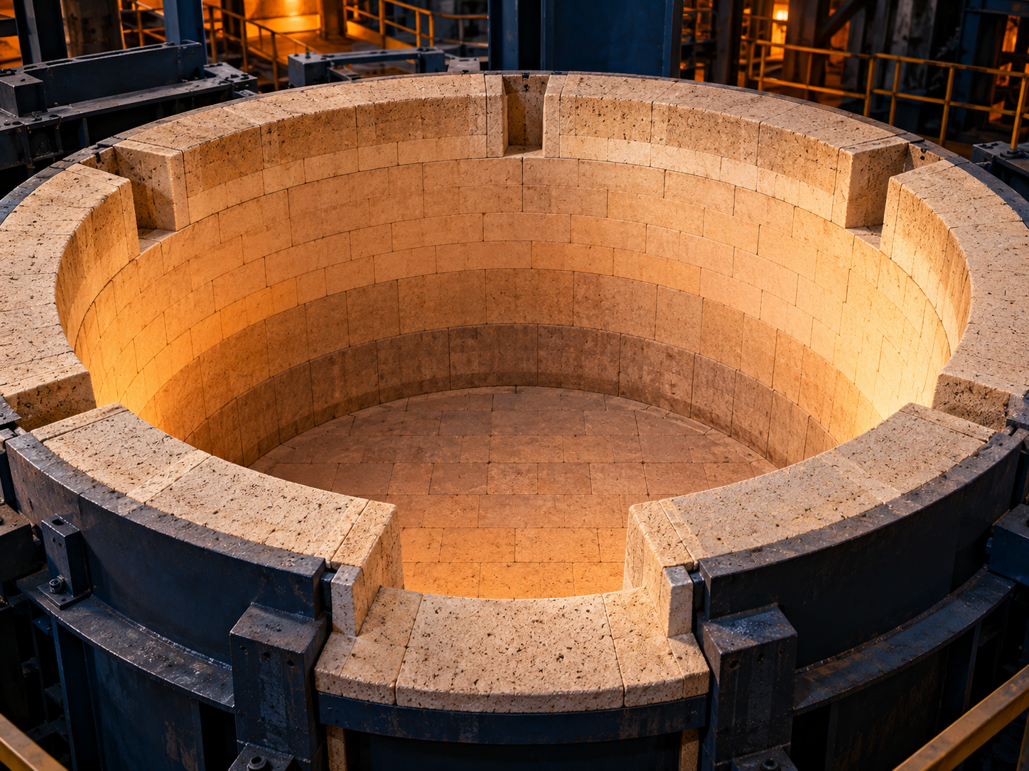 Representative refractory furnace lining
